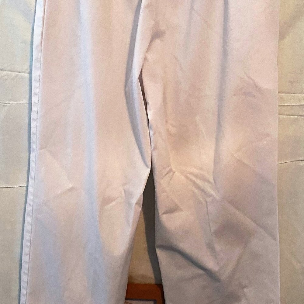 Nwot Basic White Zip 3 Button Elastic Pants - image 4